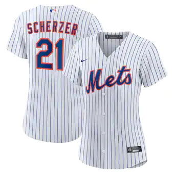 womens nike max scherzer white new york mets home replica p